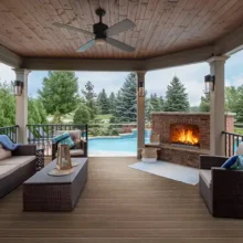 Photo of covered deck with vision board