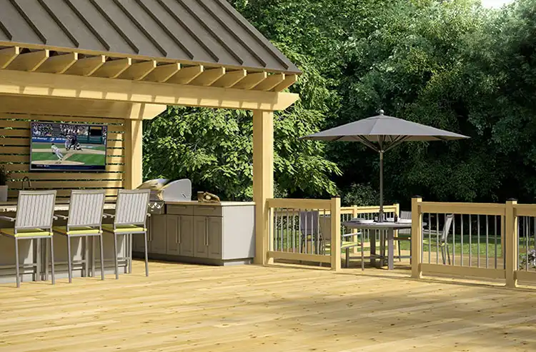 ProWood-Color-Treated-Deck-Pergola Photo of pressure treated wood framing