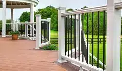photo of composite deck with railing and gates