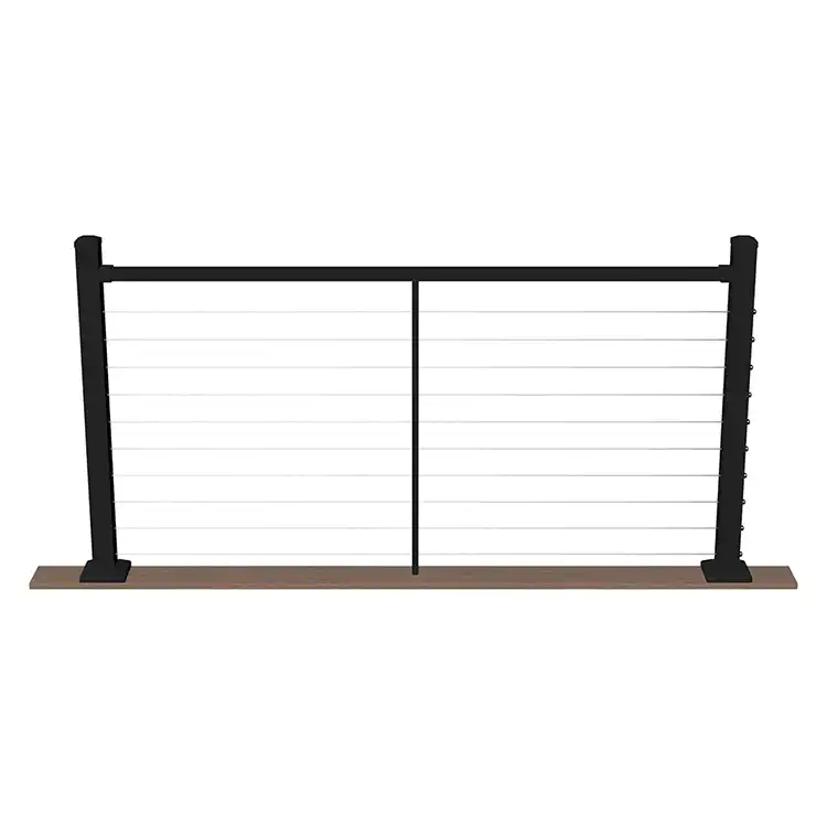 deckorators-6-ft-36-Inch-textured-black-contemporary-cable-rail-398862-close-up-straight Photo of Deckorators Cable Railing
