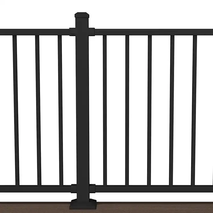 deckorators-contemporary-aluminummm-railing-textured-black-close-up Photo of ALX Aluminum Railing
