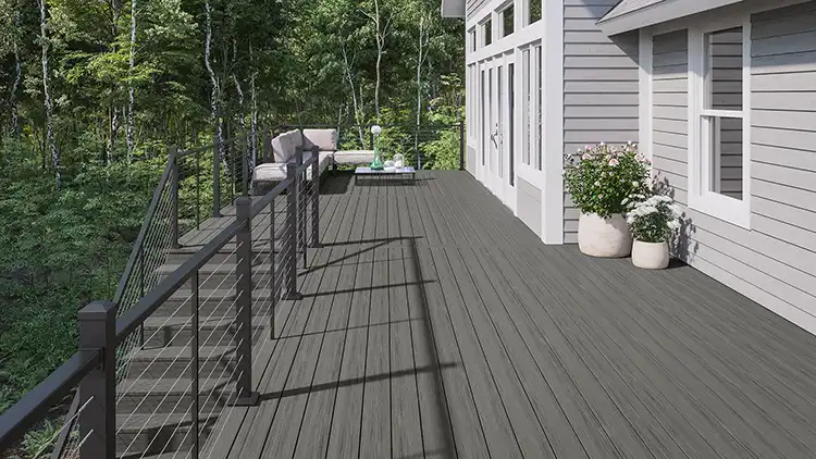 deckorators-voyage-decking-sierra-contemporary-cable-textured-black Photo of deck made with Deckorators Voyage Decking