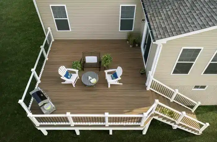 Photo of deck with Trex Enhance deck boards