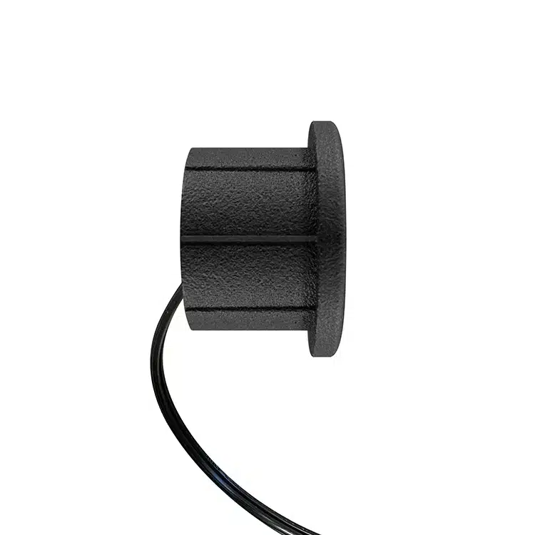 Side Photo of Black Round Deck Step Low Voltage Light
