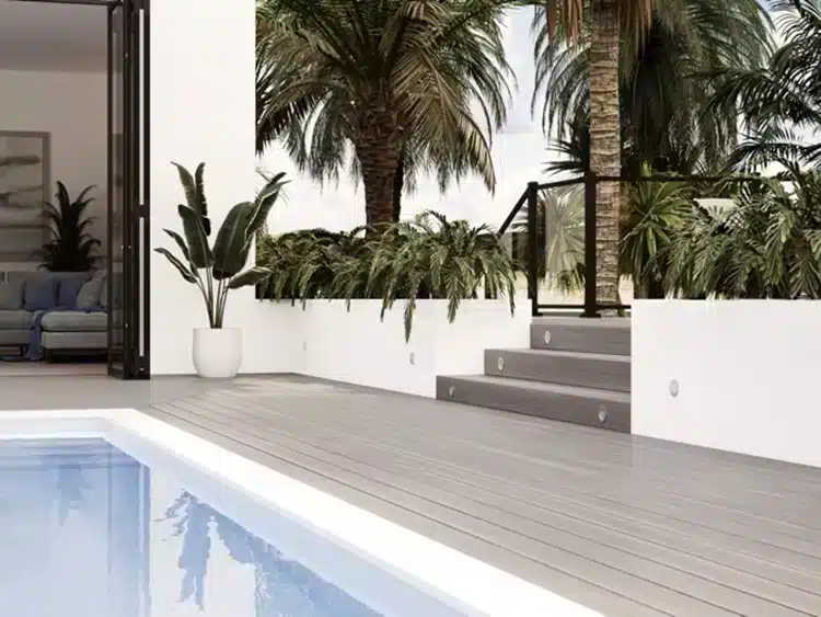 Photo of pool deck made with Trex Signature deck boards