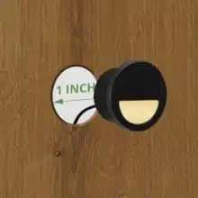 Close Up Photo of Black Round Deck Step Low Voltage Light
