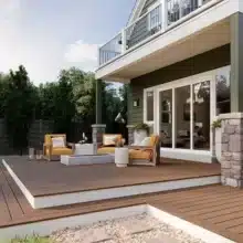 Photo of multi-level deck with Trex Lineage deck boards