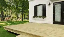 photo of unstained wood deck
