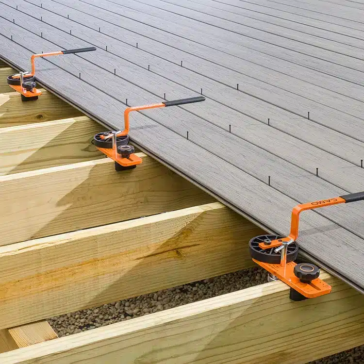 Photo of CAMO levers being used to build a deck