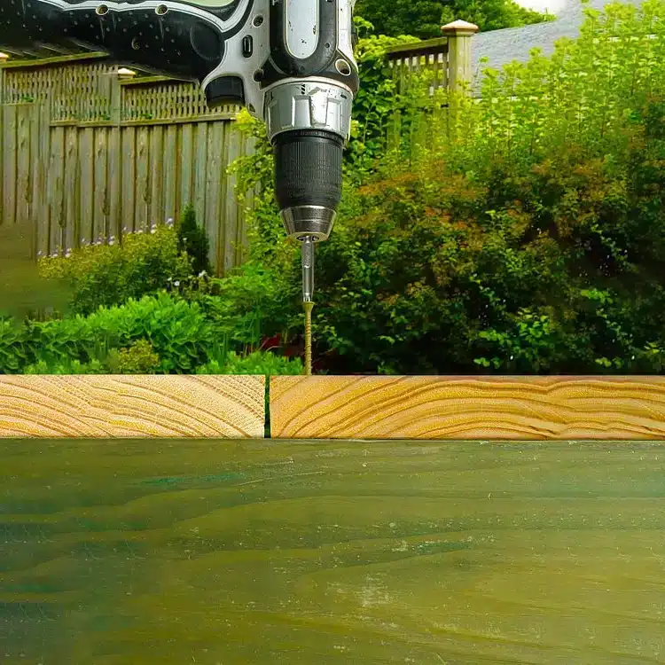 Photo of wood screw being drilled in lumber