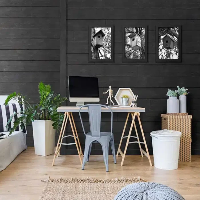 Photo of Rustic Collection charcoal Shiplap And Trim in open office