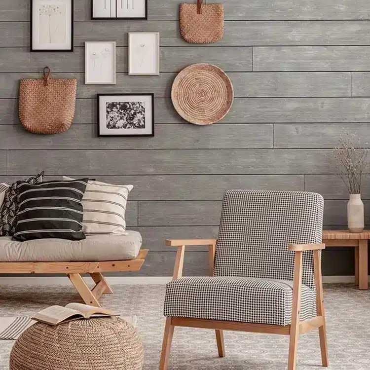 Edge_Rustic-Gray-Shiplap_Living-Space_251199_1253_LS04 Photo of Rustic Collection gray Shiplap And Trim in open room with futon and chair