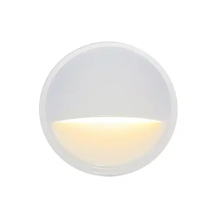 Close up photo of White Round Wedge Light Low Voltage - Side Post