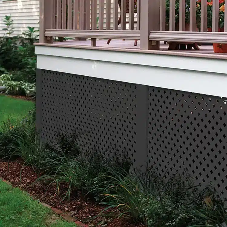 Photo of Deckorators dark brown privacy diamond plastic lattice privacy panels