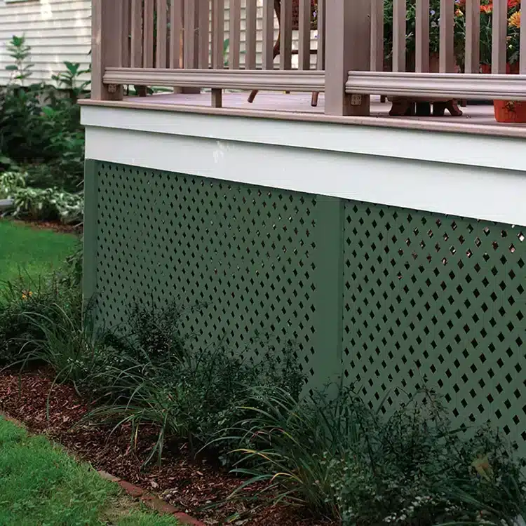 Photo of Deckorators green privacy diamond plastic lattice privacy panels